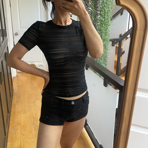 Finders Keepers Tops - Finders Keepers Black Sheer Top